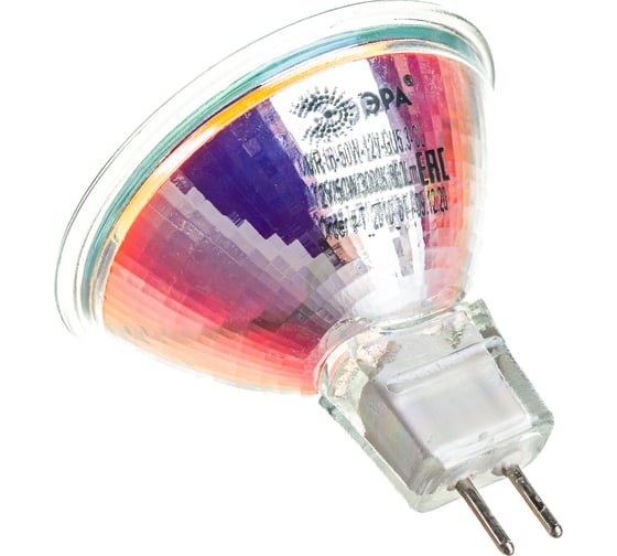 Галогенная лампа ЭРА GU5,3-MR16-50W-12V-CL GU5,3 50 Вт софит нейтральный белый свет Б0051798