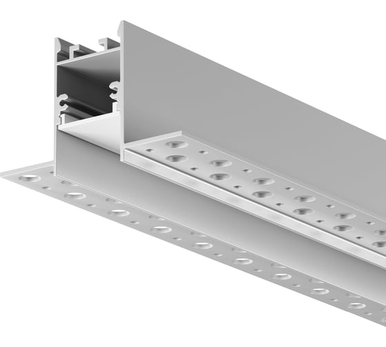 Алюминиевый профиль встраиваемый скрытого монтажа Maytoni 65x42 (серебро, 2 м) ALM-6542-S-2M 636012 1