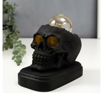 Настольная лампа RISALUX "Череп" Е27 60Вт черно-золотой 10х14х18 см 6848475