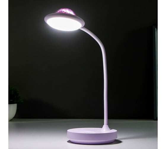Настольная лампа RISALUX сенсорная 16482/1PR LED 4Вт USB АКБ сиреневый 11,8х11,8х40 см 5503305