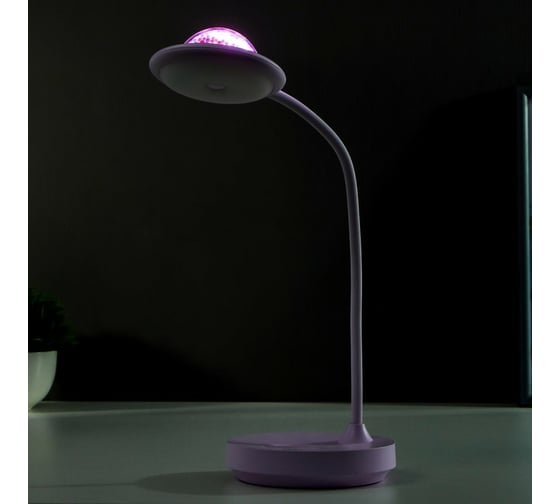 Настольная лампа RISALUX сенсорная 16482/1PR LED 4Вт USB АКБ сиреневый 11,8х11,8х40 см 5503305