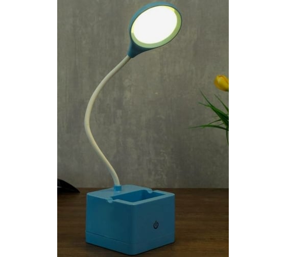 Настольная лампа RISALUX сенсорная 85303/1 18хLED 3Вт диммер USB AKB синий 10х10,5х43 см 4734894
