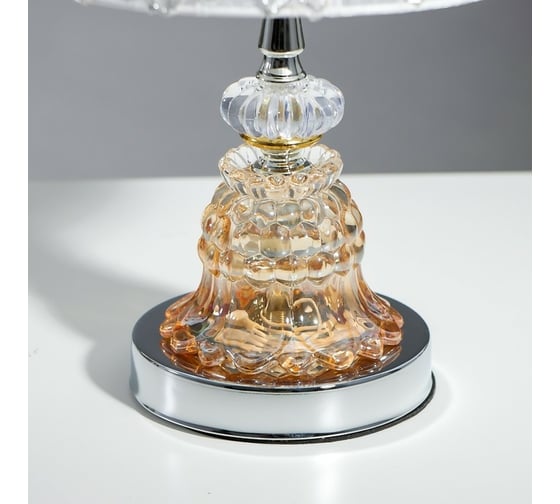 Настольная лампа RISALUX с подсветкой RGB "Арион" 1х40Вт Е27 220В хром 21х21х35 см 4430176
