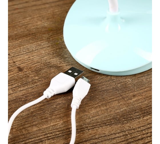 Настольная лампа RISALUX сенсор 3 режима LEDх14 Капля синяя USB 42х12,5х10 см 3679132