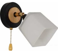 Бра РОСТОК XA1634B/1W BK+FGD+WOOD черный/золото 1х60W E27 h190, HN25 988391325