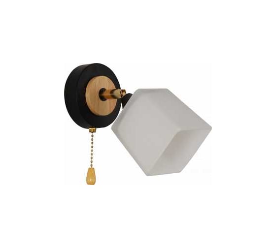 Бра РОСТОК XA1634B/1W BK+FGD+WOOD черный/золото 1х60W E27 h190, HN25 988391325 1