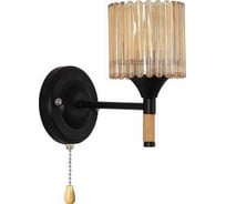 Бра РОСТОК XA1689B/1W BK+WOOD черный 1х60W E27 d190 h185, HN25 988391410