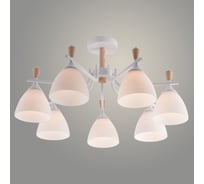 Люстра Росток XA1622/7 WH+WOOD белый+дерево 7х60W E27 d650 h340, HN25 988391249