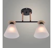 Люстра Росток XA1630B/2 BK+WOOD чёрный+дерево 2х60W E27 d455 h295, HN25 988391306