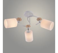 Люстра Росток XA1634/3 WH+WOOD+CR белый/хром 3х60W E27 d460 h280, HN25 988391320