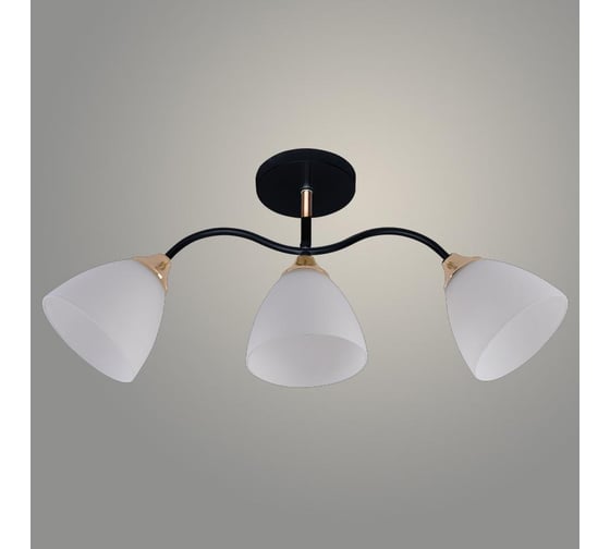 Люстра РОСТОК XA1643A/3 BK+FGD черный/золото 3х60W E27 d600 h270, HN25 988391377 1