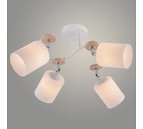Люстра РОСТОК XA1634/4 WH+WOOD+CR белый/хром 4х60W E27 d630 h280, HN25 988391321