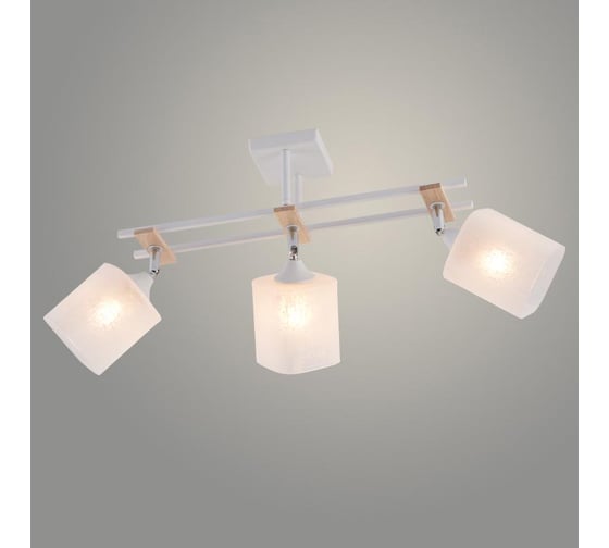 Люстра РОСТОК XA1642/3 WH+WOOD+CR белый/хром 3х60W E27 d600 h330, HN25 988391371 1