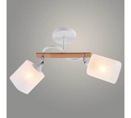 Люстра РОСТОК XA1644/2 WH+WOOD+CR белый/хром 2х60W E27 d480 h290, HN25 988391380 1