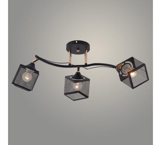 Люстра РОСТОК XA1748B/3 BK+FGD черный/золото 3х60W E27 d630 h300, HN25 988391436 1