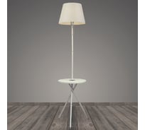 Торшер со столиком Светиль T2068 WT белый/бежевый абажур 1x40W E27 h1600, BTH 988399033