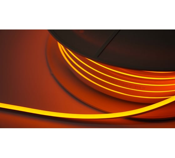 Неон тонкий DIAMOND LED 12V, (5 п.м.) оранжевый NEON-6X12-SIL-DC12-ORANGE-10mm-MEN 1