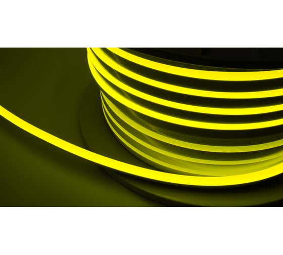 Неон тонкий DIAMOND LED 12V, m-MEN (5 п.м.) лимонно-желтый NEON-8X16-SIL-DC12-LEMON-YELLOW-10mm-MEN 1