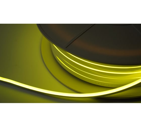 Неон тонкий DIAMOND LED 12V, (5 п.м.) лимонно-желтый NEON-6X12-SIL-DC12-LEMON-YELLOW-10mm-MEN 1