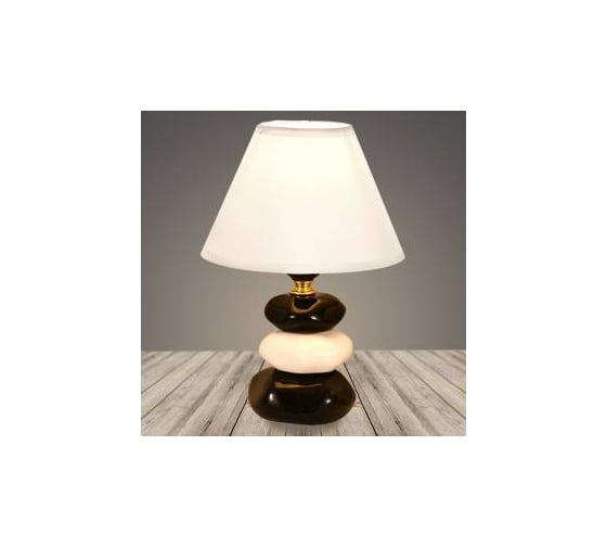 Настольная лампа Росток 18328 BK+WT черно-белый/белый абажур h250 1х60W E27, DIY22 988017900 1