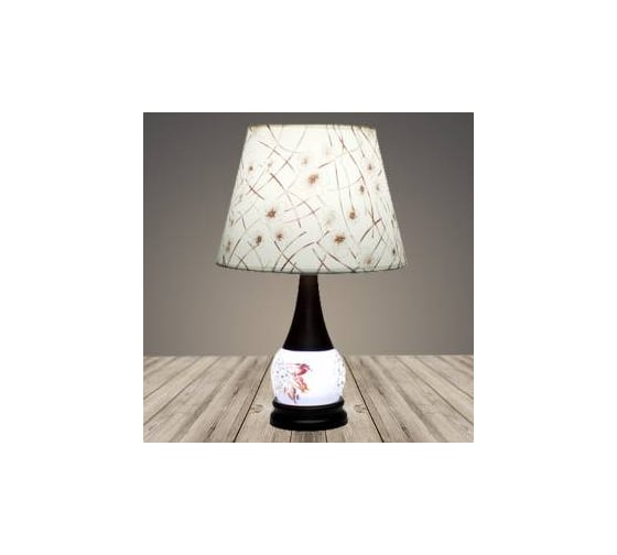 Настольная лампа Росток 17191 кофе/белый/белый абажур c LED подсветкой основания h460 1х40W E27, DIY22 988013738 1