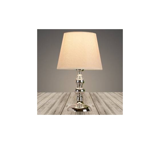 Настольная лампа Росток 19950 CR хром/бежевый абажур h380 1х40W E27, DIY22 988013935 1