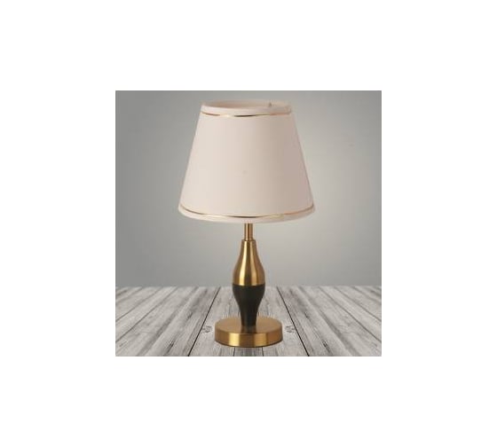 Настольная лампа Росток A20386 BK+BR черный+латунь/белый абажур h460 1х40W E27, DIY23 988032947 1