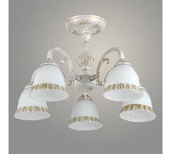 Люстра Светиль 74331/5 WH+GD белый/золото 5x60W E27 d540 h330, 24 988386346 1