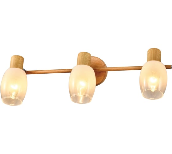 Спот Светиль 21390/3 WOOD+CR дерево+хром 3x40W E14 h130, 24 988385979 1
