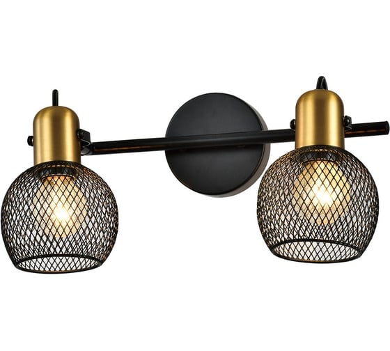 Спот Светиль 22750/2 BK+BRASS черный+латунь 2x40W E14 h130, 24 988386188 1