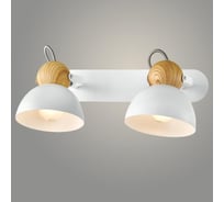 Спот Светиль 23390/2 WH+WOOD белый+дерево 2x40W E14 h135, 24 988386369