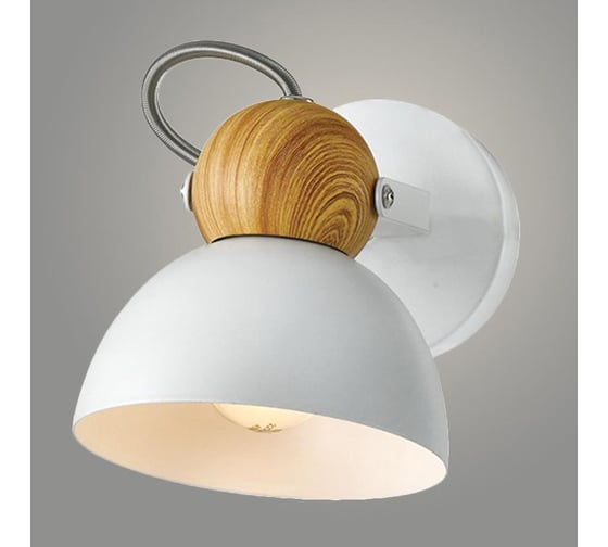 Спот Светиль 23390/1 WH+WOOD белый+дерево 1x40W E27 h135, 24 988386310 1