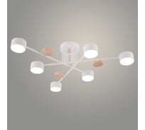 Люстра РОСТОК XI1006/6 WT+WOOD белый/дерево 6х15W GX53 d750 h220, HN25 988391269