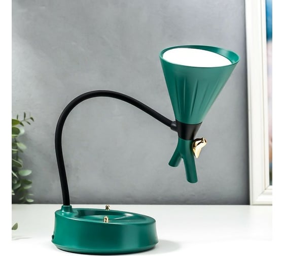 Настольная лампа RISALUX с диммером 162991GR LED 4Вт USB АКБ 3000-6000К зеленый 12,3х12,3х37 см 5448909