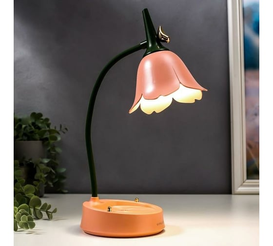Настольная лампа RISALUX с диммером 16300/1RD LED 4Вт USB АКБ 3000-6000К персик 12,3х12,3х37 см 5448912
