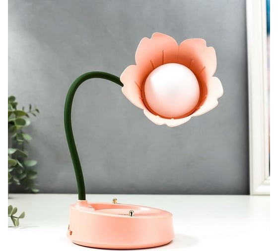 Настольная лампа RISALUX с диммером 16300/1RD LED 4Вт USB АКБ 3000-6000К персик 12,3х12,3х37 см 5448912