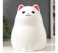 Ночник RISALUX "Котенок" LED от батареек 3хАА белый 11,5х12,5х17 см 5112587