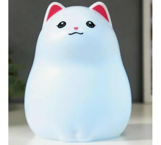 Ночник RISALUX "Котенок" LED от батареек 3хАА белый 11,5х12,5х17 см 5112587