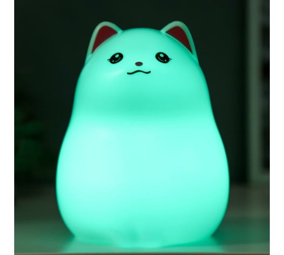 Ночник RISALUX "Котенок" LED от батареек 3хАА белый 11,5х12,5х17 см 5112587