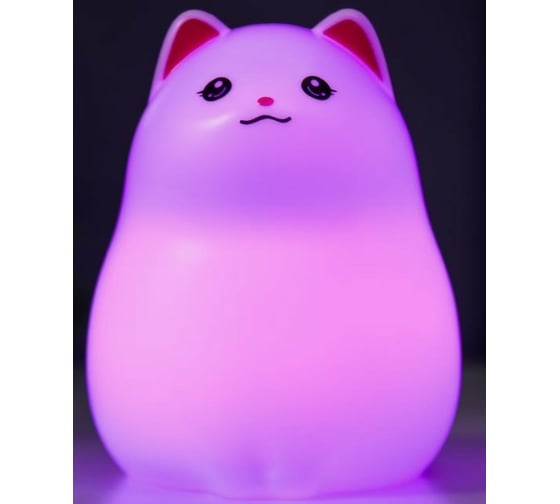 Ночник RISALUX "Котенок" LED от батареек 3хАА белый 11,5х12,5х17 см 5112587