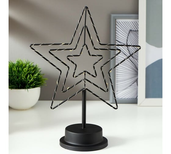 Ночник RISALUX "Звезда" LED от батареек 3хАА черный 10х22х28,5 см 5138447