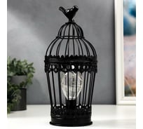 Ночник RISALUX "Клетка с птичкой" LED от батареек 3хААА черная 15х15х33 см 5399723