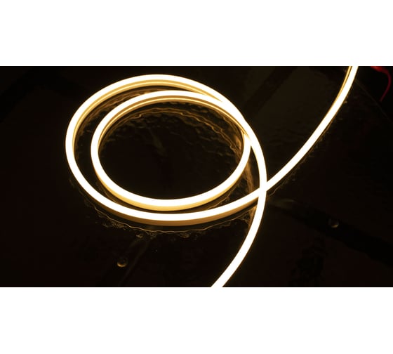 Неон тонкий DIAMOND LED 12V (5 п.м.) теплый белый NEON-8X16-SIL-DC12-WARM WHITE-10mm-MEN