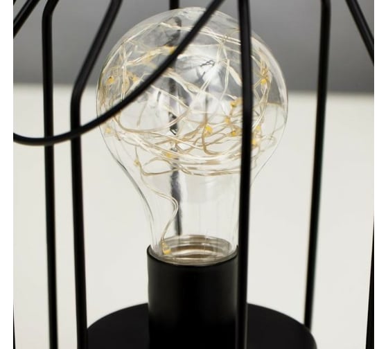 Ночник RISALUX "Кувшин лофт" LED от батареек 3ААА черный 11,7х11,7х20 см 5169124