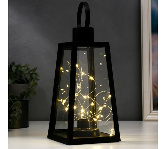 Ночник RISALUX "Мерцание" LED от батареек 3хААА черный 12,8х12,8х26 см 5383721
