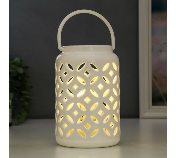 Ночник RISALUX "Узоры" LED от батареек 3хААА белый 11,5х11,5х18 см 5247460