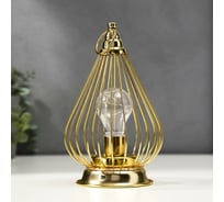 Ночник RISALUX "Фонарь золотой" LED от батареек 3ААА золото 13х13х23,5 см 5169116