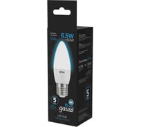 Лампа свеча Gauss 6.5W 550lm 6500К E27 LED 1/10/100 103102307