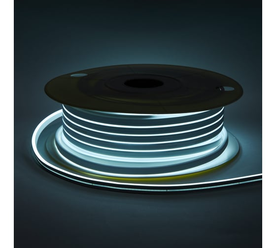 Светодиодная лента Alvar NEON 220В 9Вт 6000К холодная, 6х12мм, IP65, шаг резки - 10см 50м AL-N2209W_50
