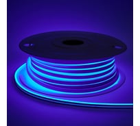 Светодиодная лента Alvar NEON 220В 9Вт синяя, 6х12мм, IP65, шаг резки - 10см 50м AL-N220B_50